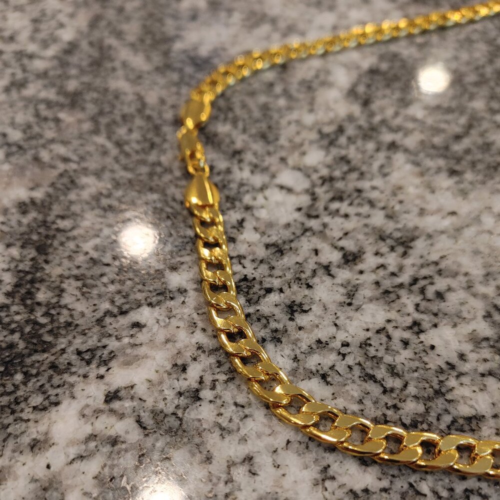 Men's Gold Plated Chain Necklace - Approximately 28"